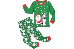 Gumyoss Pijamas Niño Navidad Pijamas Niña Navidad Pijamas para Ropa niño Manga Larga Algodón Dos Piezas 2-12 años
