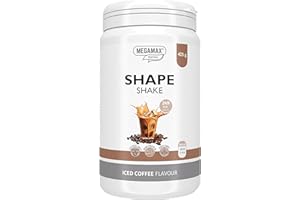 ‎MEGAMAX NUTRITION MEGAMAX Shape Shake Iced Coffee – Abnehmshake als Mahlzeitenersatz Shakes Mahlzeitersatz zur Gewichtsabnahme mit Glucomannan, Proteinshake zum Abnehmen, Low Carb Diät Drink als Abnehmen-Shake