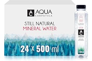 ‎AQUA CARPATICA AQUA CARPATICA 500ml x 24 Still Water Premium Natürliches Mineralwasser, Mit Natürlichen Elektrolyten, 100% Recycelbar, BPA Frei, Ohne Kohlensäure, Perfekt für die Zubereitung von Babynahrung