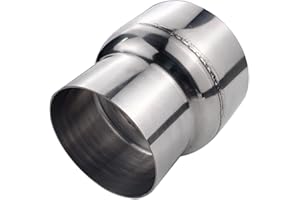 Atokrtact 76 to 101MM Exhaust Pipe Reducer Adapter 304 Stainless Steel for Universal Car Connector (76-101MM)