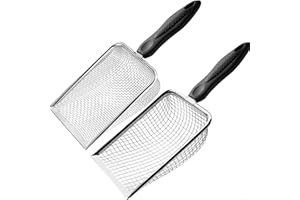 SNOWCHECKING Set di 2 setacci per pavimenti da giardino, setaccio per compost di sabbia da giardino, con manico, setaccio da giardinaggio in rete di sabbia, setaccio multifunzione per compost, sporco, filtro