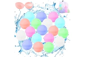 JOYCABIN 18 Pcs Reusable Water Balloons, Refillable Water Bomb Splash Balls Sealing Quick Fill, Water Balloons Toys Silicone Water Balls for Kids Adults Water Games Outside Activities Beach Party