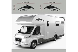 DualColorStampe Adhesivos para caravana compatibles con Adria Arca Bürstner Carthago Chausson Elnagh Mclouis Caravan Motorhome caravana cód. 0208 (negro)