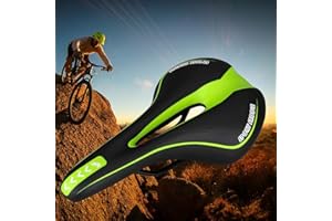 TOTMOX Sillín de bicicleta de montaña para bicicleta de carretera, deportes de montaña suave cojín de gel, color verde