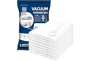 VAKOWOO Space Saver Bags, 8 Pack Small Vacuum Storage Bags (40 x 60cm), Reusable Airtight Compression Zipper Sealer Bags for Clothes Duvets Comforters Bedding Blankets (Without Pump)