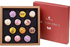 CHOCOLISSIMO Świąteczne pralinki Cupcakes x 12 - | czekolada | Boże Narodzenie | przyjęcie | prezent | dzieci | dla mężczyzn | dla kobiet | do domu | ozdoba | dekoracja | słodycze | pyszne | wykwintne | Wigilia | pralinki| pudełko | czekoladki | muffinki