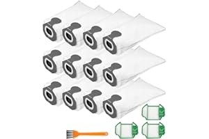 PUXEVA 12 Pezzi Sacchetti in Microfibra compatibile per Vorwerk Folletto VK7 FP7 VK7S FP7S, Incluso 3 Filtro Motore + 1 Spazzolini, Sacchetto Filtri di Ricambio per Kobold VK7S FP7, Facili Da Sostituire