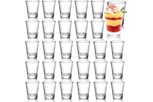 Tebery - Set di Bicchierini da Shot, Bicchieri Rotondi da Liquore con Base Pesante, 30 Pezzi