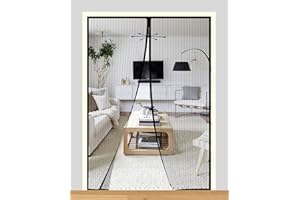 LEDLUX Tenda Zanzariera Magnetica Porta Finestra (150X250cm, Nero)