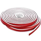 Qishare 2 Rolls Silicone Rubber Weather Strip, Multi-Hole Design Seal Strip for Doors and Windows,Professional Self Adhesive 