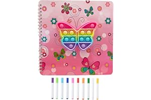 weigav Learning Doodle Board pour enfants, écrire Blackboard, livre de croquis portable avec 12 crayons colorés, livre d'exercices réutilisables pour peinture, 14 pages