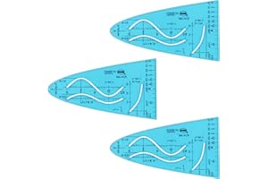 ‎KUM KUM AZ2110116-B - Parabelschablone 366 ACR, 3 Stück, blau, Normalparabel für Sinus Kosinus Tangens