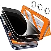 QHOHQ 3 Pieces Privacy Screen Protector for iPhone 17 Pro + 1 Set Camera Protector, 25&deg; Tempered Glass Anti-Spy, [12 Feet Mil