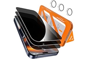 QHOHQ 3 Stück Sichtschutz für iPhone 17 Pro für Panzerglas mit 1 Satz Kameraschutz, 25°Anti-Spy Glas Schutzfolie, 1-Sekunden Auto-Install, Anti-Kratzer, Anti-Fingerabdruck, Kompatibel mit Hülle