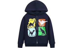 Codkkre Kapuzenjacke Jungen Sweatjacke Kinder Jungs Zip Up Hoodie Jungen Dino Kapuzenpullover mit Reißverschluss 2-11 Jahre