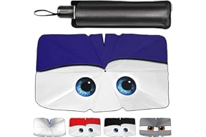 ZUQUIK Auto-Sonnenschutzschirm CoolEye für Windschutzscheibe, UV-Blocker, 145x79cm,blau