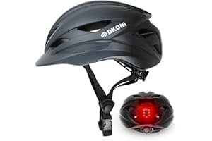 DKONI Bike Helmet Adult Urban:Bicycle Helmet for Men Women with USB Charge Detachable Taillight Helmets for Commuter Cycling Scooters