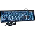 Clavier Souris USB Rétroéclairé Rii RK105 - Layout FR, 105 Touches | Bureau Domicile