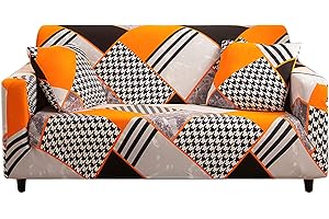 ‎HOTNIU HOTNIU Sofa Überwürfe Sofabezug 3 Sitzer Elastischer Couchbezug Sofahusse Antirutsch Sofabezüge Sofa Abdeckung Stretch Couch Überzug Sofa Hussen mit 1 Kissenbezug, Muster Qngc