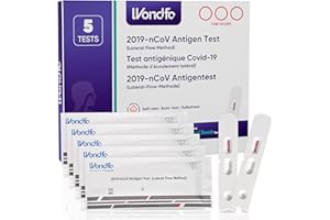 Wondfo Covid Lateral Flow Test Kit 5 Pack Covid Tests for Covid-19 Antigen Rapid Test Self Testing in 15 Minutes at Home