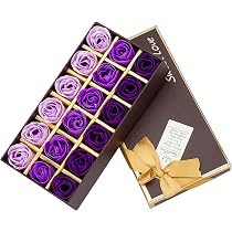 TEEROVA 18 Stück Rosenseifen-Blüten – Handgemacht Mit Rosenduft, In Geschenkbox