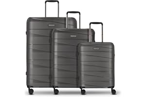 REDOLZ Hartschalen Koffer-Set 3-teilig | aus hochwertigem, leichtem Polypropylen Material | 4 Doppelrollen & TSA für Damen & Herren (Essentials 10)