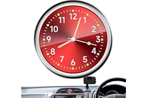 Fukamou Clock For Car Dashboard, Small Analog Clock - Quartz Automotive Replacement Clocks, Stick Clock For Car Dashboard, Sticky For Vehicle Automotive