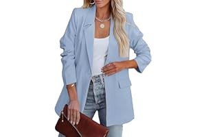 MGizo DtiSpectrum Blazer da Donna - Giacca Ampia Monopetto Aperta sul Davanti per Riunioni di Lavoro, Maniche Lunghe, Colletto con Revers, Giacche da Ufficio