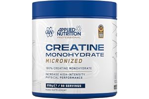 Applied Nutrition Creatine Monohydrate Powder Unflavoured 250g | Informed Sport Certified Micronized Creatine Monohydrate - Strength, Muscle, Power - 5g Per Serving (50 Servings)