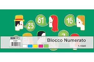 EDIPRO - E5407NEW - Blocco numerato 1/1000 (set di 50 blocchi da 100 numeri) f.to 6x13
