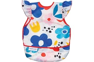 Tiny Twinkle - ABR-08_02 - Bavaglino grembiule per bambini impermeabile smanicato, con tasca, richiudibile, da viaggio, 2-4 anni