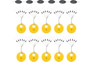 Realure 60 Pcs Rubbers Fishing Bobber Stopper 6 in 1 Fishing Floats Stops Small Black Oval Float Stops for Coarse Fishing Size S Fishing Beads 0.1 to 0.16mm Line Stops Fishiing and Sinker