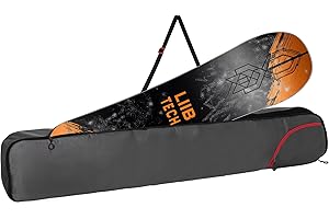 Navaris Snowboard Bag for Men and Women - 157 cm - with Side Pocket & Adjustable Straps - For Easy Snowboard Carrying - Black & Light Blue