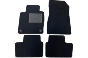 Tapis de sol pour Nissan Juke II 2020 - sur mesure antidérapante, talonnette en caoutchouc renforcé, boutons de fixation, Noir