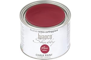 BIANCO SHABBY CHALK PAINT Rosso Cina Pittura Shabby Chic Vintage per Mobili e Pareti EXTRA OPACO (500 ml)