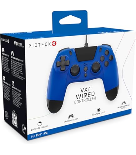 Gioteck Vx-4 Wired Controller (Sony PS4) - Rosso Controller Play 4