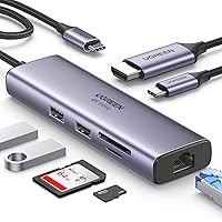 UGREEN USB C Hub LAN HDMI med 4K@60Hz HDR USB C Ethernet Dock med HDMI, RJ45, 100W PD, SD/MicroSD, 2 USB 3.0 Kompatibel med M