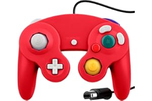 OSTENT Wired Choc Classique Controller Gamepad Joystick Joypad Compatible pour Nintendo GameCube NGC Wii Console Jeux Vidéo Couleur Rouge