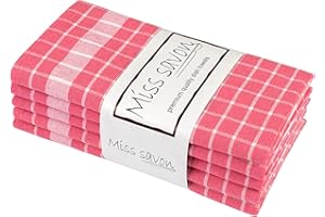 MISS SAVON Strofinacci Cucina Set di 5 Canovacci Cucina Cotone 100% Stracci Cucina Set Strofinacci Cucina Rosa di Alta qualità (Rosa, Set da 5)