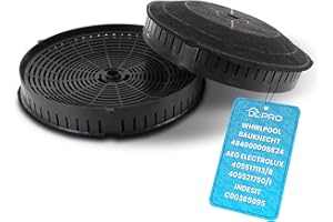 DL-pro Lot de 2 filtres à charbon actif pour hotte Whirlpool 48400008824 Wpro Type57 CHF57 AEG 4055171138 4055217501