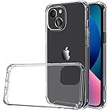 Migeec Case for iPhone 13 Transparent Hard PC + Soft TPU Frame Cover Protection Shockproof Anti-Scratched Rugged - Clear