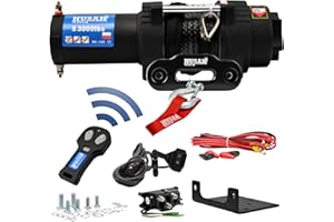 ‎HUSAR WINCH Husar Winch Elektrische Seilwinde 12V, 3000 lbs 1360 kg, Synthetisches Seil 12 Meter lang, sehr stark, kabellose Steuerung, automatische Bremse, Planetengetriebe - ideal für Quads und ATV/UTV