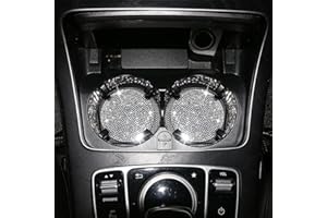 PTNKUIIY 2 Stücke Bling Kristall Auto Untersetzer,Universal Glitzer Strass Auto Getränkehalter Auto Innere Zubehör Silikon Anti-Rutsch Untersetzer Bling Kristall Auto Zubehor Innenraum,Weiß