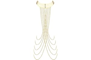 KALVICA Catena del Corpo per Donne Ragazze Catene e Collane per Il Corpo Catena per Reggiseno Sexy Bikini in Oro Catena per Il Corpo Catena per Il Corpo da Spiaggia Estiva Moda Gioielli per Il Corpo