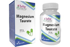 Magnesium Taurate 2000mg per portion 120 veganska kapslar, labbtestade, höghållfasta kosttillskott