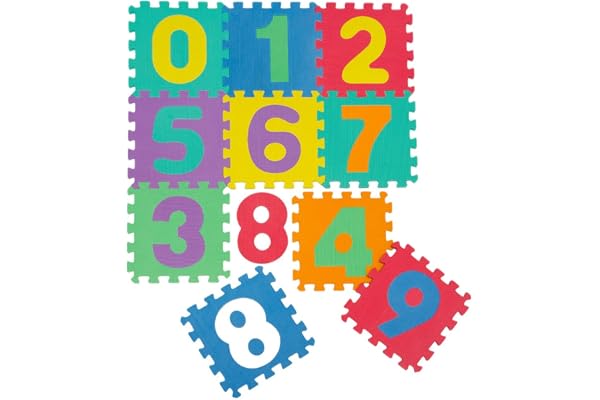 LittleTom Tapis de Jeu Doux pour Bébé Dalles Puzzle en Mousse Enfants Chiffres