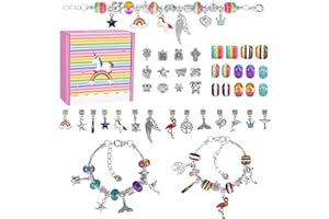 TOUVE Cadeau Fille 5-13 Ans Enfant, Bracelet Fille, Idee Cadeau Ado Fille, Kit Créatif Enfant, Breloques Creation Bijoux Jouet Bijoux DIY Charms Bracelet Kit Fabrication Idée Cadeau
