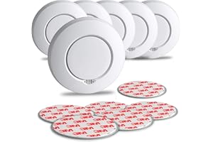 SEBSON Funk Rauchmelder austauschbare Batterien, vernetzbar (GS412), DIN EN 14604, fotoelektrischer Rauchwarnmelder Hitzemeld