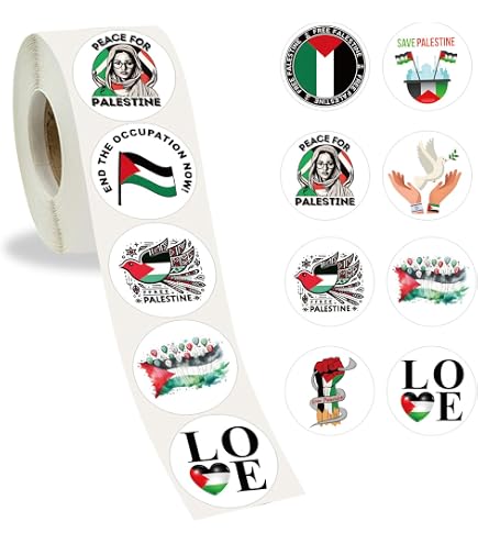 Bandiere palestinesi in poliestere con occhielli in ottone, 9 x 1,5 m, resistenti allo sbiadimento