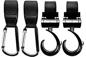 Kadrana Baby Stroller Hooks for Hanging Diaper Bags – Mommy Bag and Convenient Stroller Accessories Organizer Hook Clips - Strollers Pushchair Buggy – Pack of 4